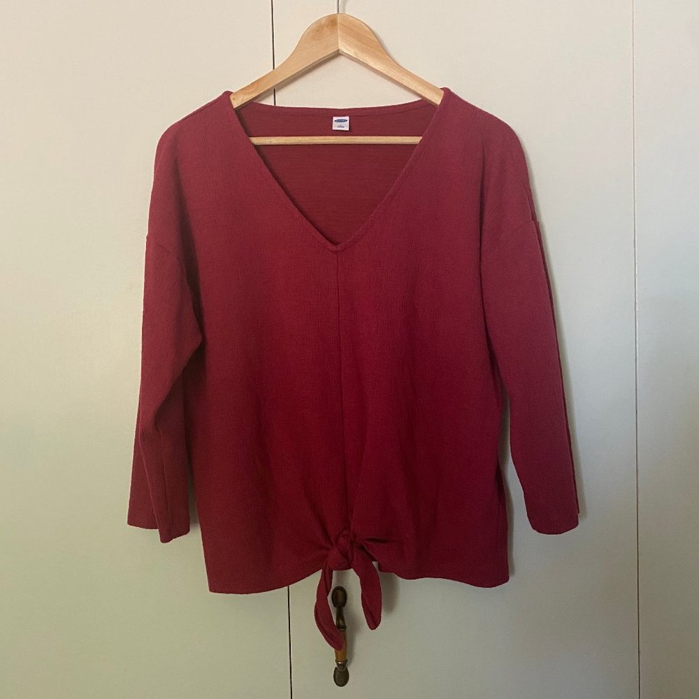Red Old Navy Tie Shirt